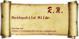 Rothschild Milán névjegykártya